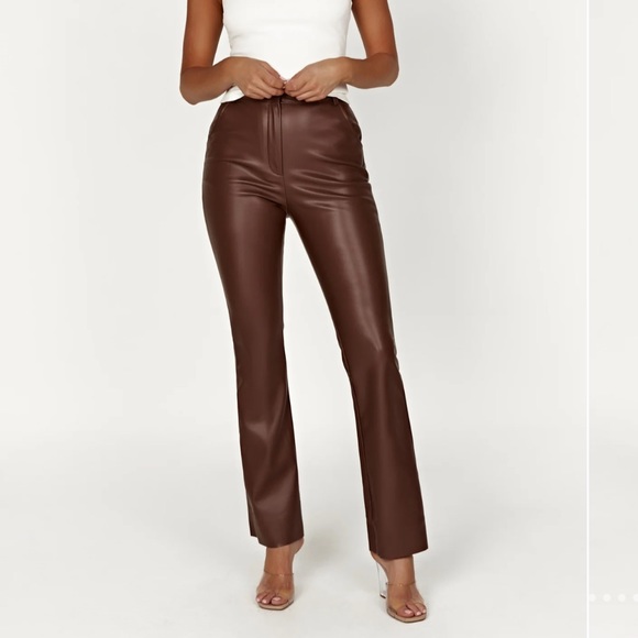 Tyra faux vegan leather Pants - Picture 3 of 8